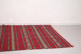 Large flat handwoven berber carpet 5.9 FT X 10.2 FT