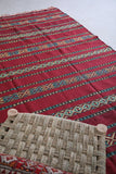 Large flat handwoven berber carpet 5.9 FT X 10.2 FT