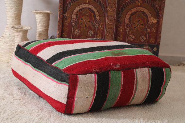 Handmade colorful woven kilim berber pouf