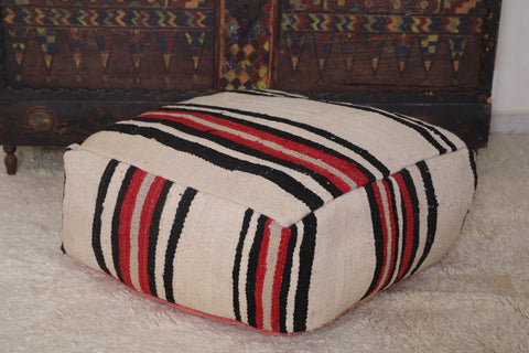 Moroccan handmade kilim woven rug pouf