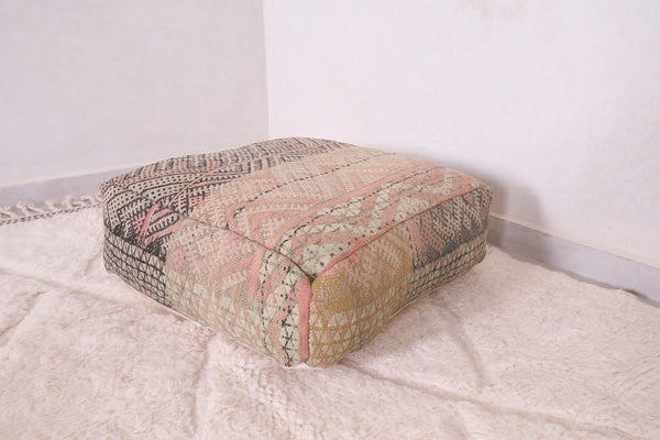 Moroccan berber old rug handmade kilim pouf