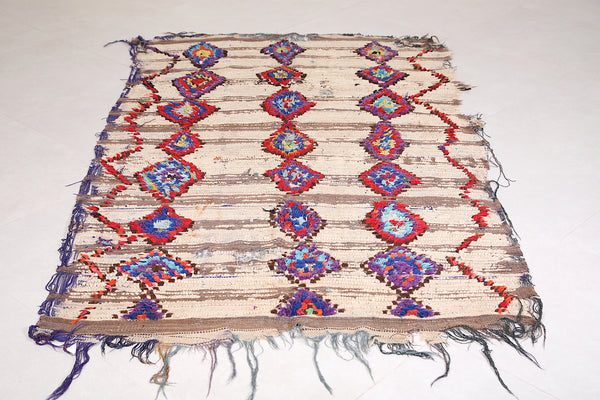 Moroccan rug 4.1 FT x 7 FT – Handwoven wool carpet for living room