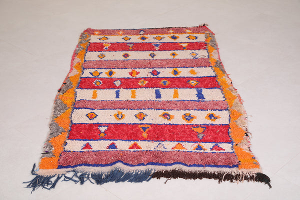 Handmade colorful Moroccan azilal rug – 3.3 x 5.8 ft | Vibrant berber carpet