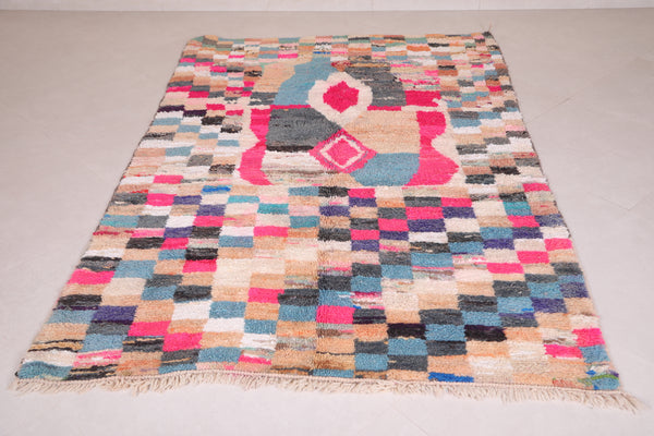 Colorful berber handmade Moroccan rug - 5.1 FT X 7.7 FT