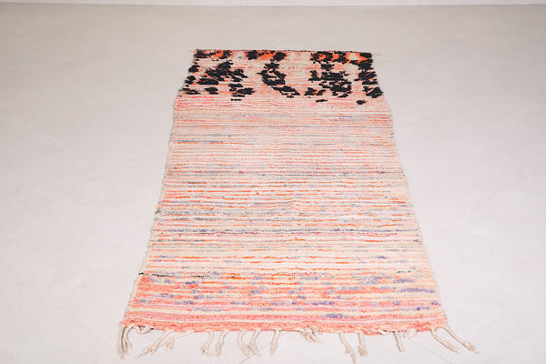 Handwoven hallway berber Moroccan rug 3.1 FT X 7.9 FT – Unique striped runner