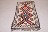 Old handmade Moroccan berber rug - 2.2 FT X 6.4 FT