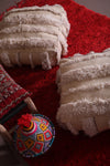 Two old poufs berber woven handmade ottoman