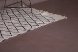 Vintage handmade moroccan berber runner rug 4.1 FT X 8 FT