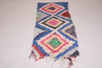 Colorful handmade berber Moroccan carpet - 2.7 FT X 7.2 FT