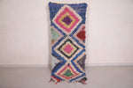 Colorful handmade berber Moroccan carpet - 2.7 FT X 7.2 FT