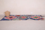 Colorful handmade berber Moroccan carpet - 2.7 FT X 7.2 FT