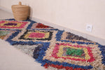 Colorful handmade berber Moroccan carpet - 2.7 FT X 7.2 FT