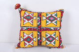 Vintage handmade moroccan kilim pillow 16.9 INCHES X 18.1 INCHES