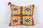 Vintage handmade moroccan kilim pillow 16.9 INCHES X 18.1 INCHES