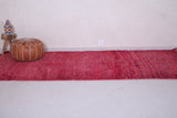 Red vintage handmade moroccan runner rug 4.9 FT X 11 FT