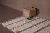 Beige Handwoven berber Moroccan carpet ,  4.1 FT X 7 FT