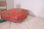 Moroccan handmade old azilal rug kilim pouf