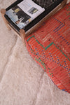 Moroccan handmade old azilal rug kilim pouf