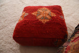 Azilal handmade Moroccan orange Kilim Pouf