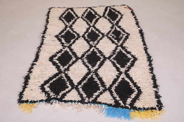 Handmade wool Moroccan berber rug - 3.6 FT X 5.6 FT