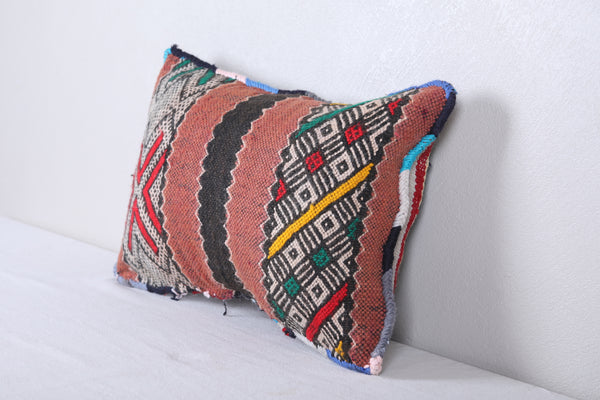 Vintage handmade moroccan kilim pillow 12.9 INCHES X 18.5 INCHES
