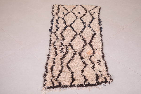 Small boni ourain Moroccan handmade rug - 2 FT X 5.1 FT