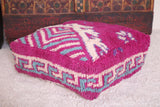 Handmade violet azilal rug moroccan Pouf