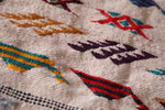 Amazing flat woven berber Moroccan rug  3.1 FT X 4.6 FT