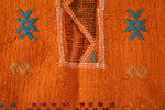 Orange moroccan handwoven kilim 5 FT X 7.6 FT