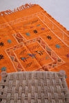 Orange moroccan handwoven kilim 5 FT X 7.6 FT