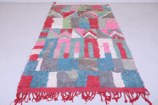 Vintage handmade moroccan berber contemporary rug 4.8 FT X 9.1 FT