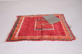 Small moroccan rug red 3.2 FT X 3.8 FT