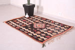 Colorful berber handmade carpet 3.7 FT X 5.2 FT