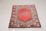 Handmade vintage berber moroccan rug 2.7 FT X 4.4 FT