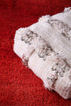 Handmade berber wedding blanket rug pouf
