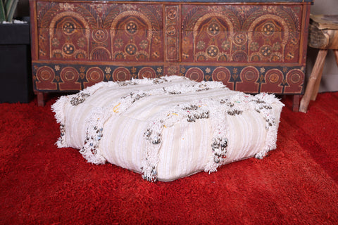 Handmade berber wedding blanket rug pouf