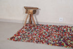 Handmade Boucherouite berber rug 3.6 FT X 4.7 FT