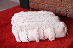 Moroccan handwoven wedding blanket pouf