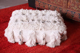 Berber handwoven wedding blanket rug pouf