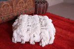Berber handwoven wedding blanket rug pouf