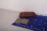 Blue flatwoven Moroccan handmade rug - 2.9 FT X 4.9 FT