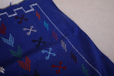 Blue flatwoven Moroccan handmade rug - 2.9 FT X 4.9 FT