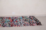 Woven berber Boucherouite carpet 3.1 FT X 5.7 FT