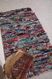 Woven berber Boucherouite carpet 3.1 FT X 5.7 FT