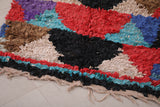Moroccan runner handmade Boucherouite rug 3 FT X 7.2 FT