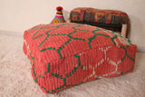 Red moroccan berber rug Kilim azilal Pouf