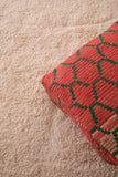 Red moroccan berber rug Kilim azilal Pouf