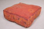 Moroccan Kilim Pouf - Burnt Orange Vintage Floor Cushion