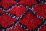 Red moroccan runner rug 2.7 FT X 7.9 FT