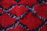 Red moroccan runner rug 2.7 FT X 7.9 FT
